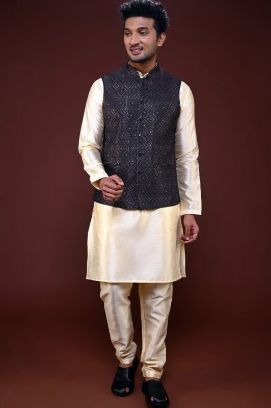 Mens Shah Grey Cotton Nehru Jacket – shoprah