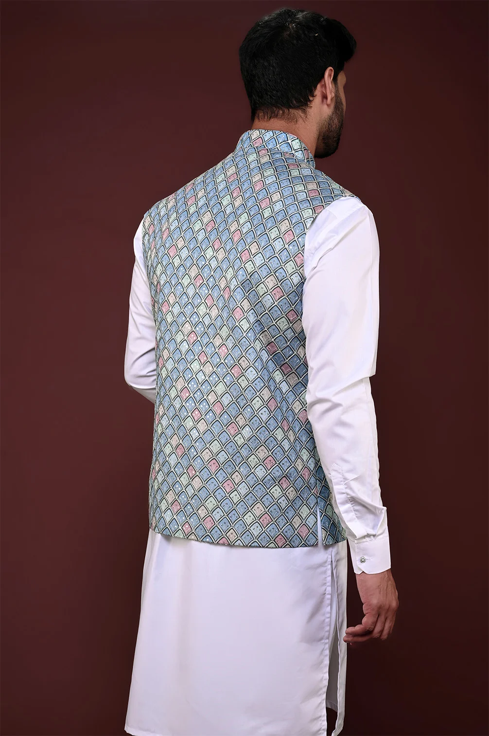 Cotton Mens Printed Modi Jacket-Embossed Design -, Party Wear at Rs  633/piece in New Delhi
