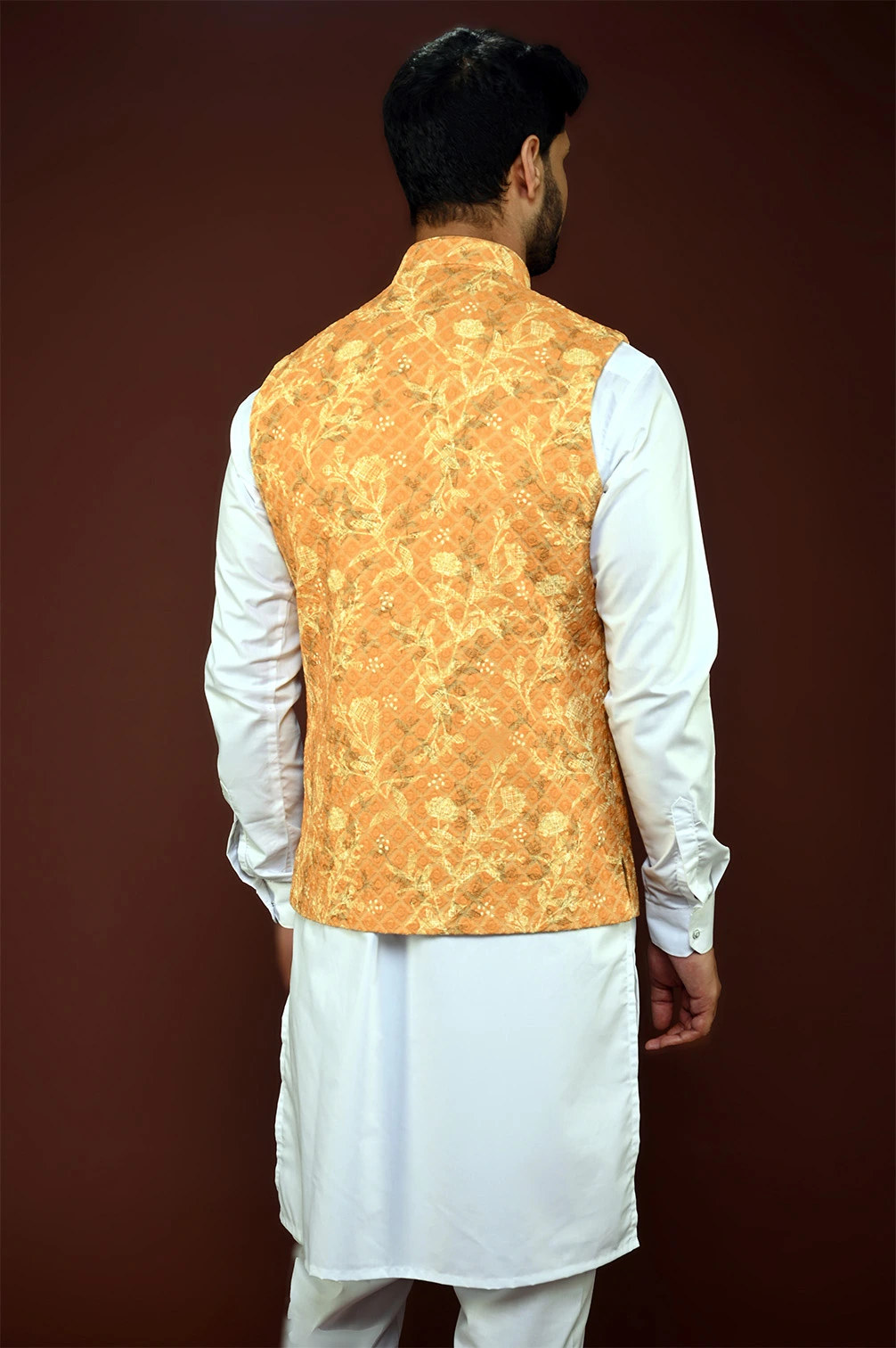 Yellow Printed Modi Jacket | Stylish Men's Ethnic Wear