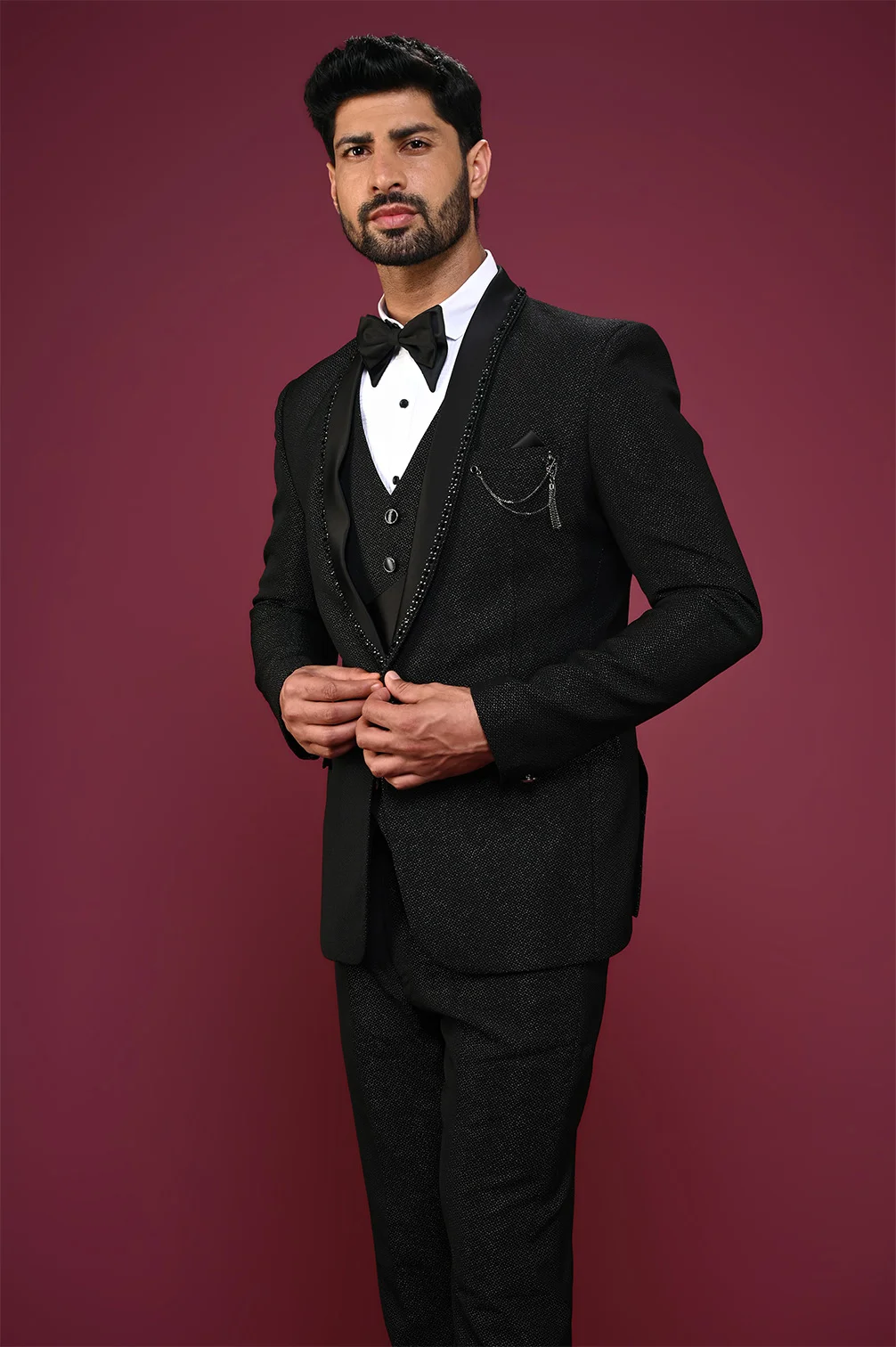 Black Color Cotton Suit Set With Organza Dupatta – Nirbani