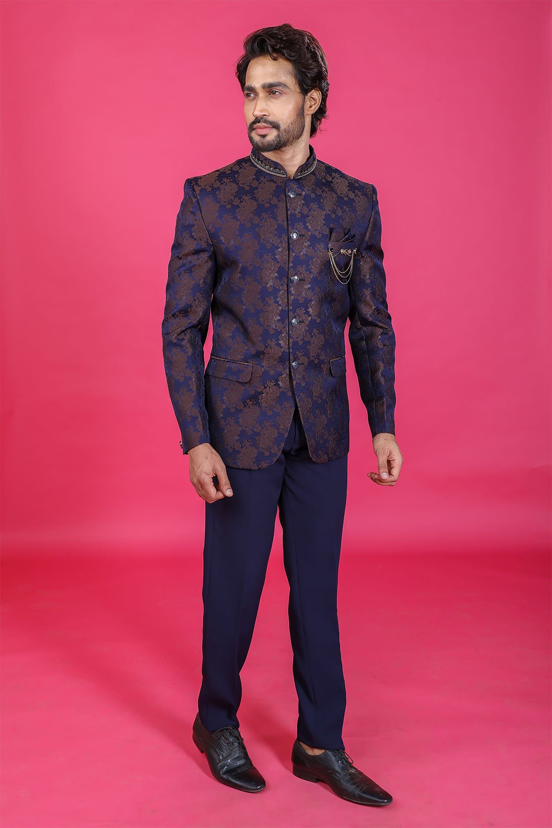Buy Blue Printed Jodhpuri Suit Online at Best prices