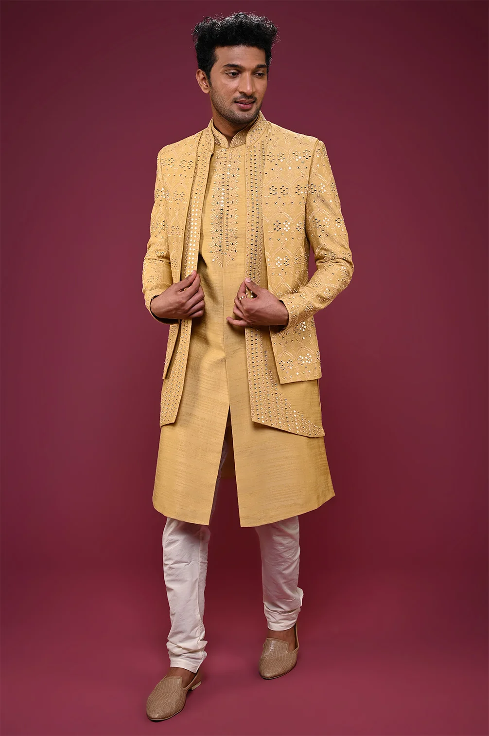 Yellow Embellished Indo Western Dress at 10000.00 INR in Chandigarh |  Brandz Fashion