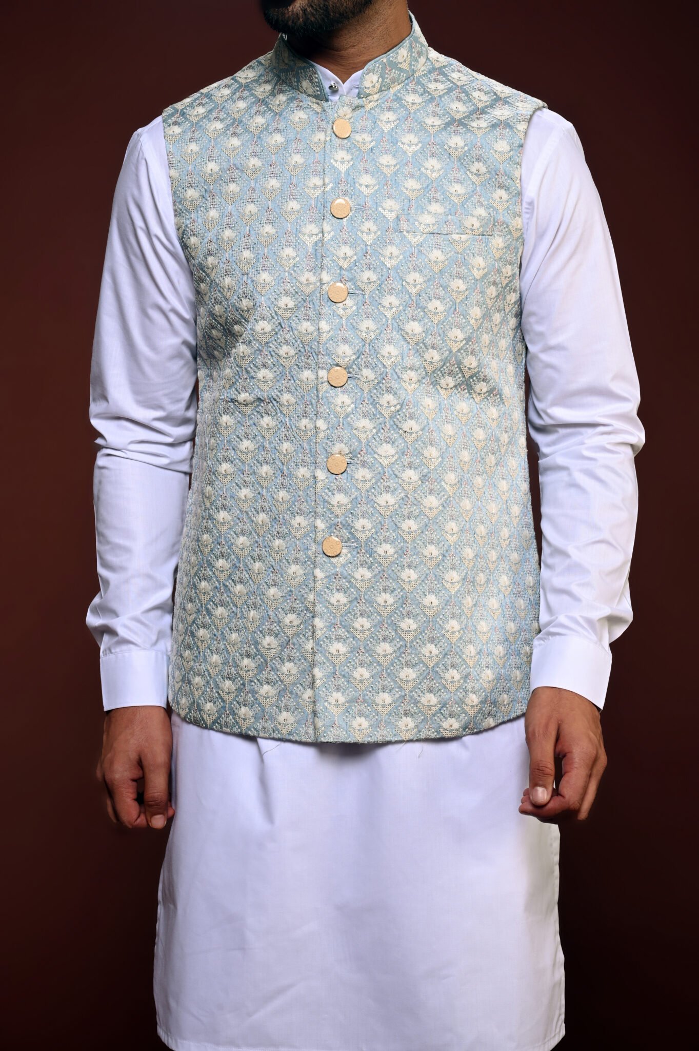 Blue Floral Printed Modi Jacket Mahavir Nx